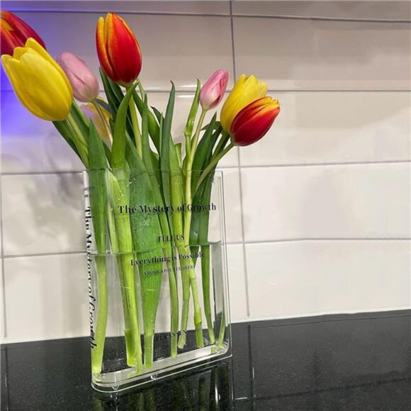 Puransen Bookend Vase for Flowers, Cute Home Office Decor; Unique Vase for Book - Picture 4 of 7